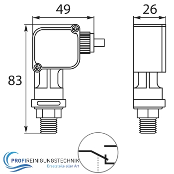 Druckschalter PR5 1/4" AG 25-280 Bar rot